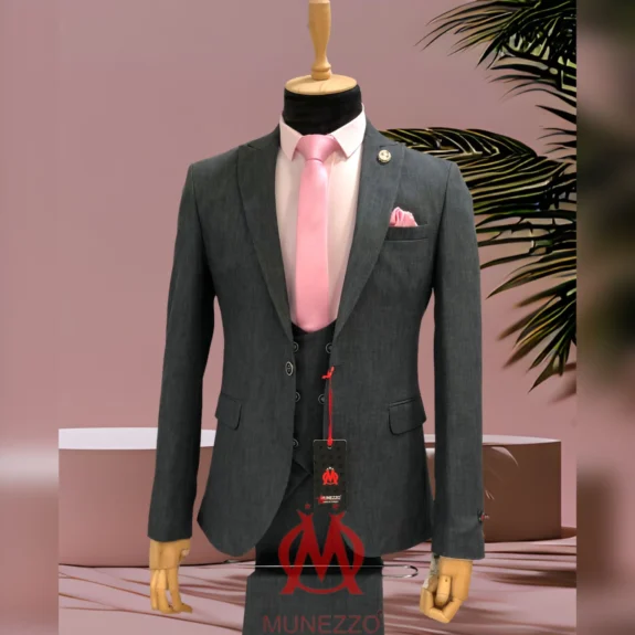 Men's 3-piece suit wholesale jacket vest trousers viscose polyester classic fit
