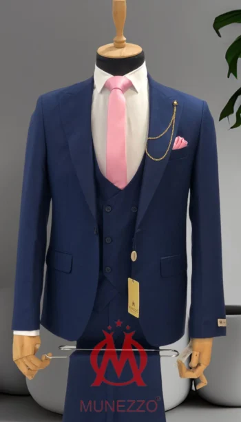 Men's suit wholesale viscose polyester classic fit jacket trousers