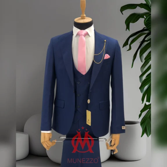 Men's suit wholesale viscose polyester classic fit jacket trousers