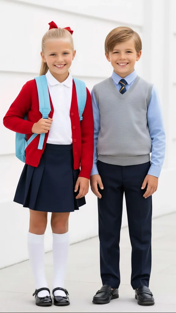 Premium knitwear cardigan school uniform acrylic cotton blend