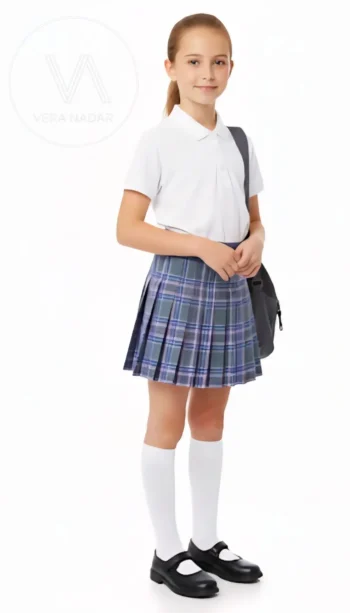 Kids plaid school skirt standard quality tartan design polyester cotton