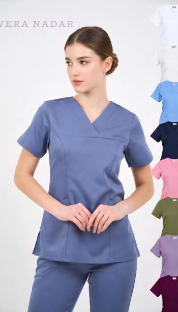 medical nurse uniform, lycra uniform, stretchable scrub, healthcare workwear, nursing scrubs, hospital uniform, medical uniform wholesale, nurse tunic, scrub set, custom medical uniform, embroidered scrubs, oeko-tex certified, turkey manufacturer, bulk order, private label, custom colors, custom sizing, cotton spandex scrubs, medical workwear, nurse apparel, healthcare clothing