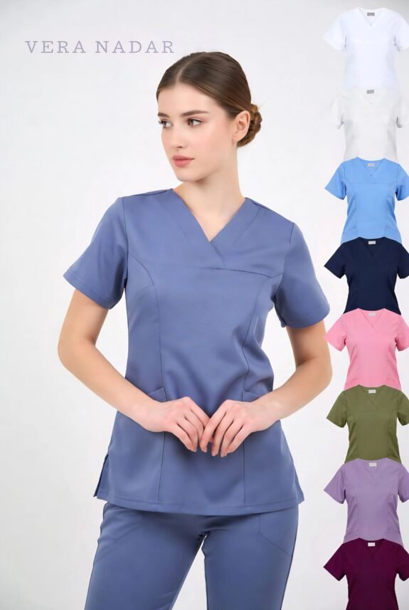 medical nurse uniform, lycra uniform, stretchable scrub, healthcare workwear, nursing scrubs, hospital uniform, medical uniform wholesale, nurse tunic, scrub set, custom medical uniform, embroidered scrubs, oeko-tex certified, turkey manufacturer, bulk order, private label, custom colors, custom sizing, cotton spandex scrubs, medical workwear, nurse apparel, healthcare clothing